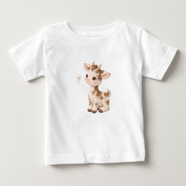 Camiseta Para Bebê Cow Baby T-Shirt – Cute Spotted & Striped Babies N (Frente)