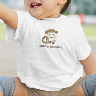 Camiseta Para Bebê Cowboo Pronto para o Rodeio – Fantasma de Cowboy B