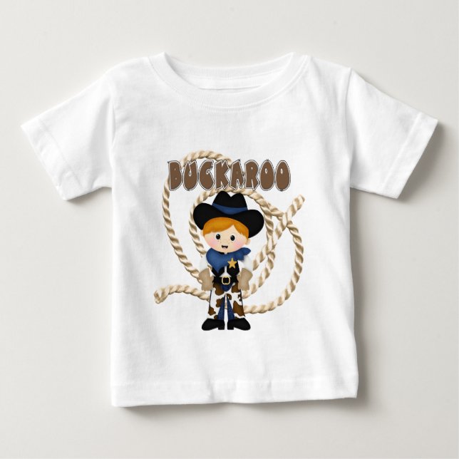 Camiseta Para Bebê Cowboy Buckaroo (Frente)