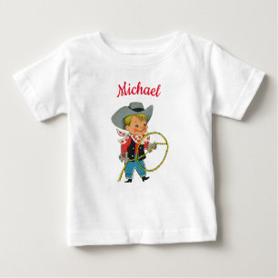 Camiseta Para Bebê cowboy do Western Rodeo com nome personalizado