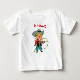 Camiseta Para Bebê cowboy do Western Rodeo com nome personalizado