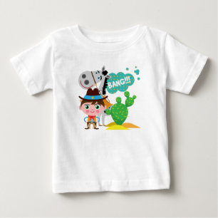 Camiseta Para Bebê Cowboy e Cavalo