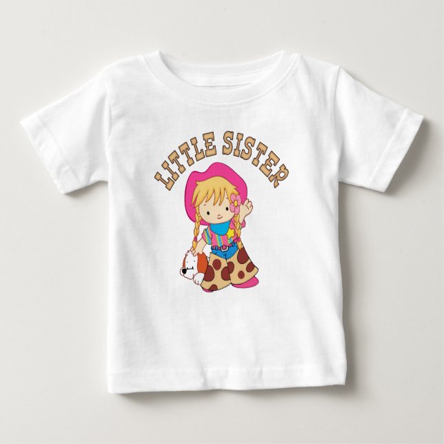 Camiseta Para Bebê Cowboys Little Sister (Frente)
