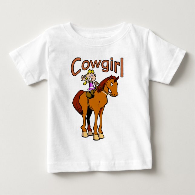 Camiseta Para Bebê Cowgirl (Frente)