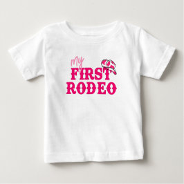 Camiseta Para Bebê Cowgirl de Disco Primeiro Rodeio