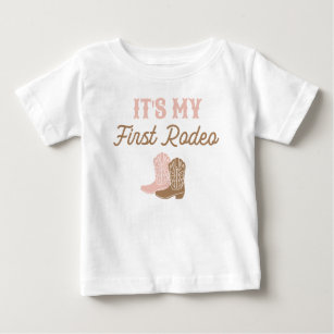 Camiseta Para Bebê Cowgirl First Rodeo Birthday