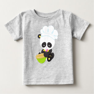 Camiseta Para Bebê Cozinhar Panda, Baking Panda, Cute Panda, Bowl