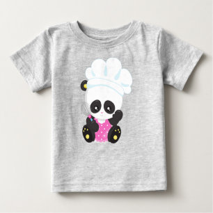Camiseta Para Bebê Cozinhar Panda, Baking Panda, Cute Panda, Whisk