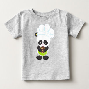 Camiseta Para Bebê Cozinhar Panda, Panda Baking, Panda Com Biscoito