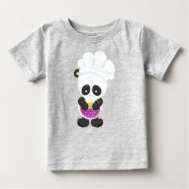 Camiseta Para Bebê Cozinhar Panda, Panda Baking, Panda Com Pizza, Apr