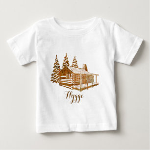Camiseta Para Bebê Cozy Log Cabin - Hygge ou seu próprio texto