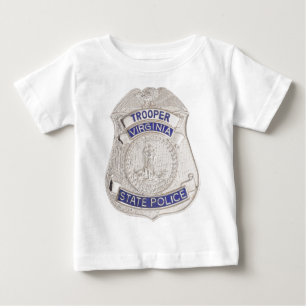 Camiseta Para Bebê Crachá da polícia da polícia estadual de Virgí