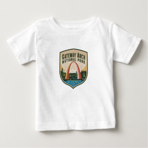 Camiseta Para Bebê Crachá Nacional do Gateway Arch