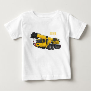 Camiseta Para Bebê Crane truck cartoon illustration