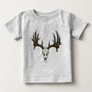 Camiseta Para Bebê Crânio 1 dos cervos de Whitetail