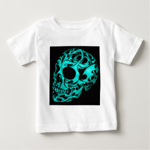 Camiseta Para Bebê crânio 3D gótico