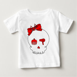 Camiseta Para Bebê Crânio acessório do cabelo (detalhe do arco -