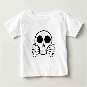 Camiseta Para Bebê crânio assustador sobre fundo negro