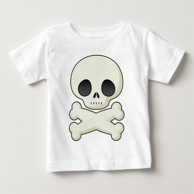 Camiseta Para Bebê crânio bonito (Frente)