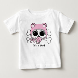 Camiseta Para Bebê Crânio bonito do bebé