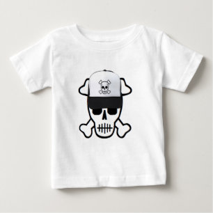 Camiseta Para Bebê Crânio com chapéu do crânio