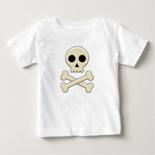 Camiseta Para Bebê Crânio com Ossos