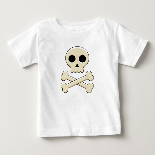 Camiseta Para Bebê Crânio com Ossos (Frente)