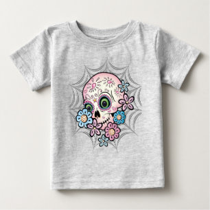 Camiseta Para Bebê Crânio de Açúcar Doce