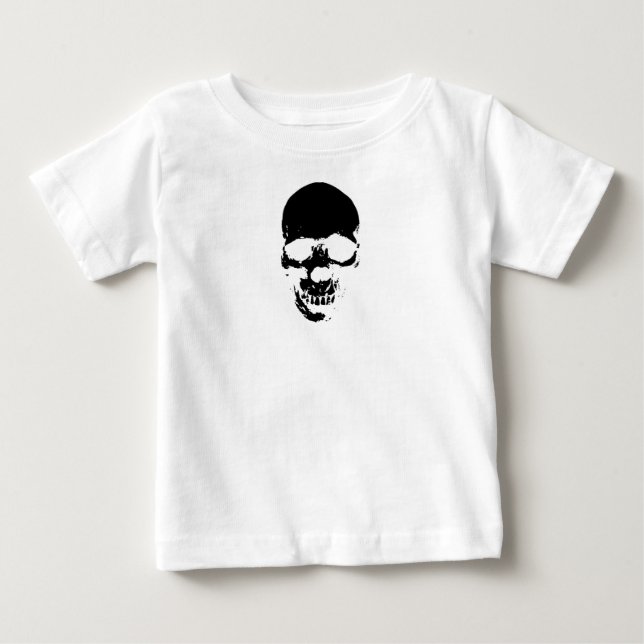 Camiseta Para Bebê Crânio de Cobra Negra (Frente)
