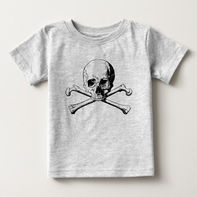 Camiseta Para Bebê Crânio de Crossbones (Frente)