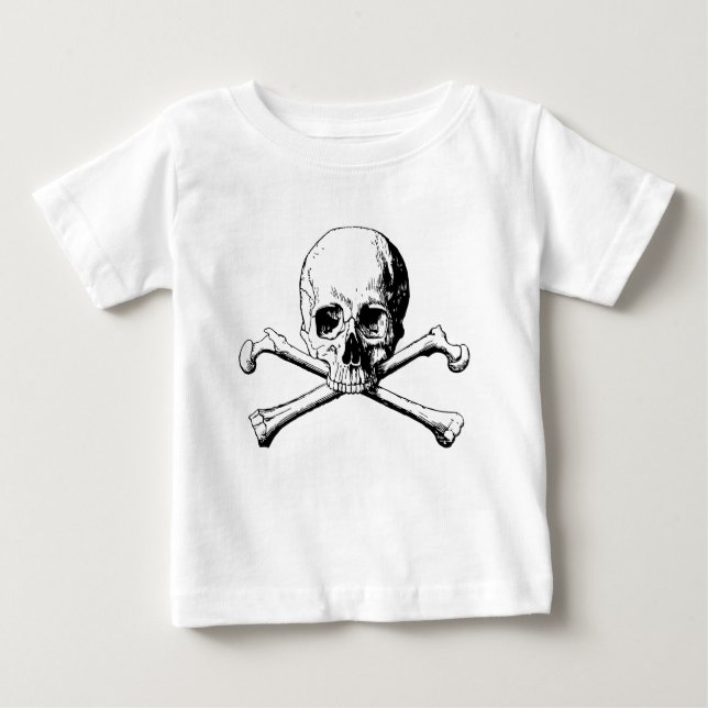 Camiseta Para Bebê Crânio de Crossbones (Frente)