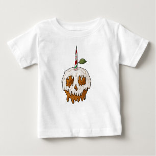 Camiseta Para Bebê Crânio de Maçã de Caramelo Doce
