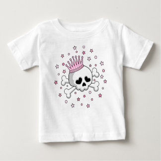 Camiseta Para Bebê Crânio de Princesa Bonita