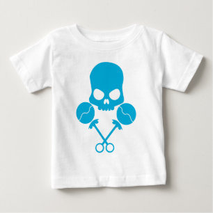 Camiseta Para Bebê Crânio de Rattler - no azul de provocação da