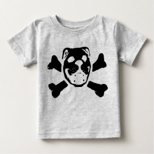 Camiseta Para Bebê Crânio do buldogue para o bebê
