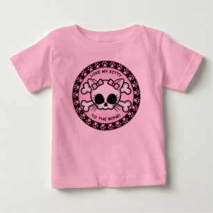 Camiseta Para Bebê Crânio do Gatinho