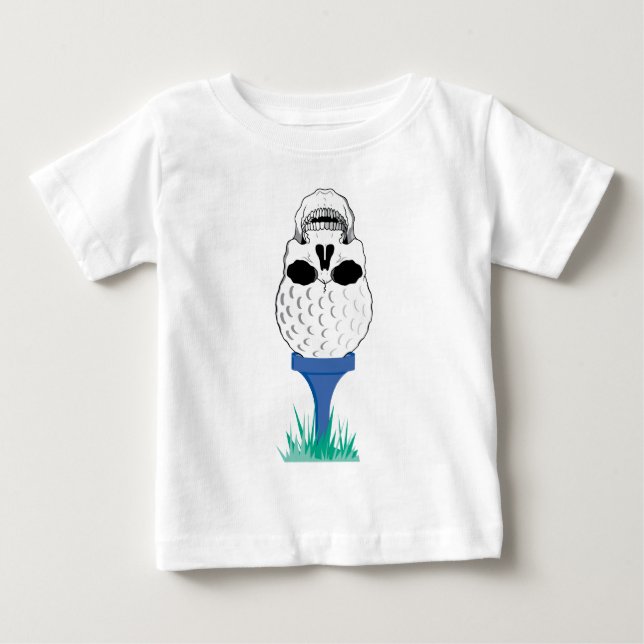 Camiseta Para Bebê Crânio do golfe (Frente)