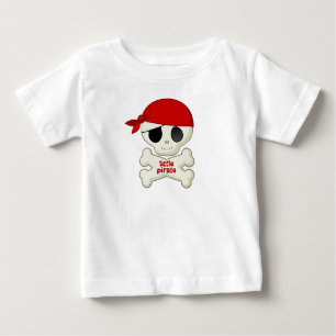 Camiseta Para Bebê Crânio do pirata e t-shirt pequenos dos miúdos dos