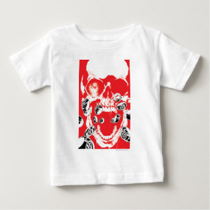 Camiseta Para Bebê Crânio e anéis - vermelho