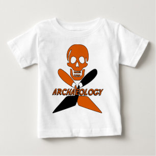Camiseta Para Bebê Crânio e arqueologia cruzada dos Trowels