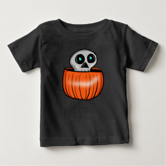 Camiseta Para Bebê Crânio em Abóbora