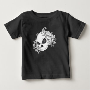 Camiseta Para Bebê Crânio Floral