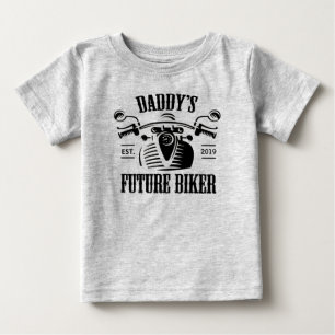 Camiseta Para Bebê Crânio futuro da motocicleta do motociclista do