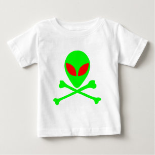 Camiseta Para Bebê Crânio & ossos estrangeiros