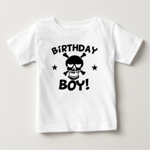 Camiseta Para Bebê Crânio Pirata de Birthday Boy