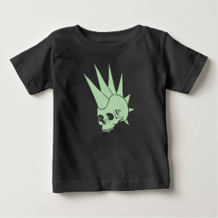 Camiseta Para Bebê Crânio Sem Jawless Punk Personalizável Versão 2