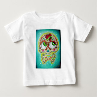 Camiseta Para Bebê Crânio Tattooed do açúcar