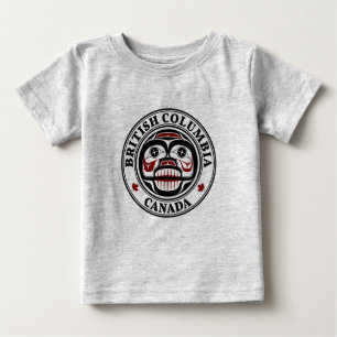 Camiseta Para Bebê Crânio vermelho preto nativo americano