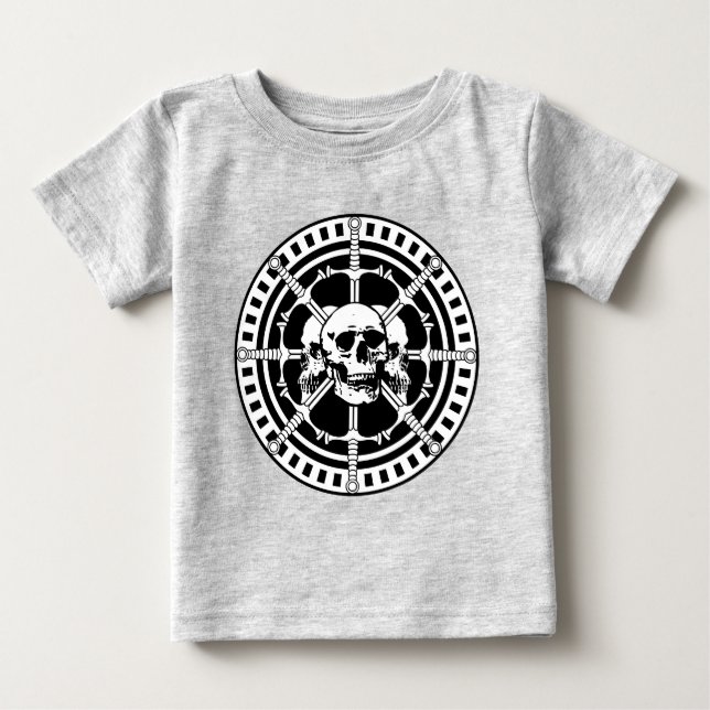 Camiseta Para Bebê Crânios com Espadas (Frente)