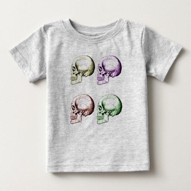 Camiseta Para Bebê Crânios humanos (Frente)